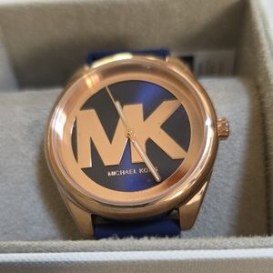 Michael Kors Rose Gold and Blue Watch